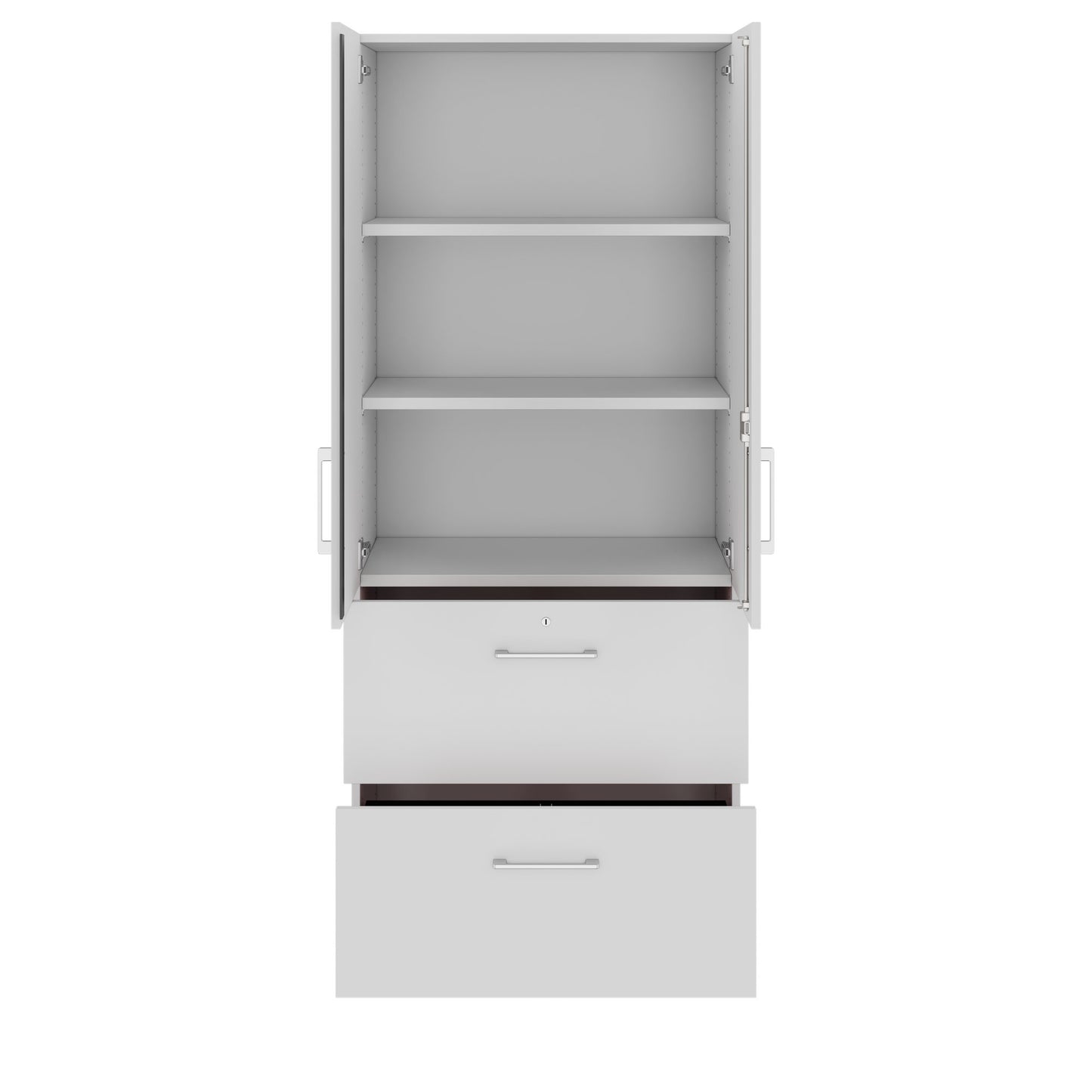 PRO Hängeregisterschrank | 5 OH, 800 x 1880 mm, verleimter Korpus, mit Tür, Grau