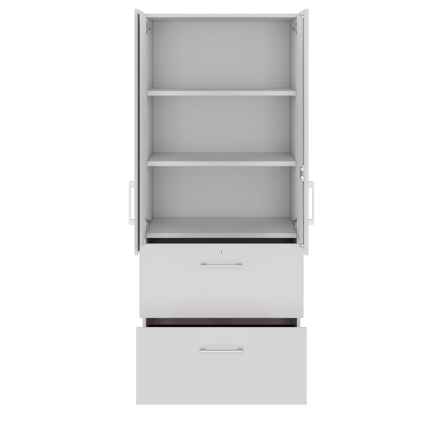 PRO Hängeregisterschrank | 5 OH, 800 x 1880 mm, verleimter Korpus, mit Tür, Grau