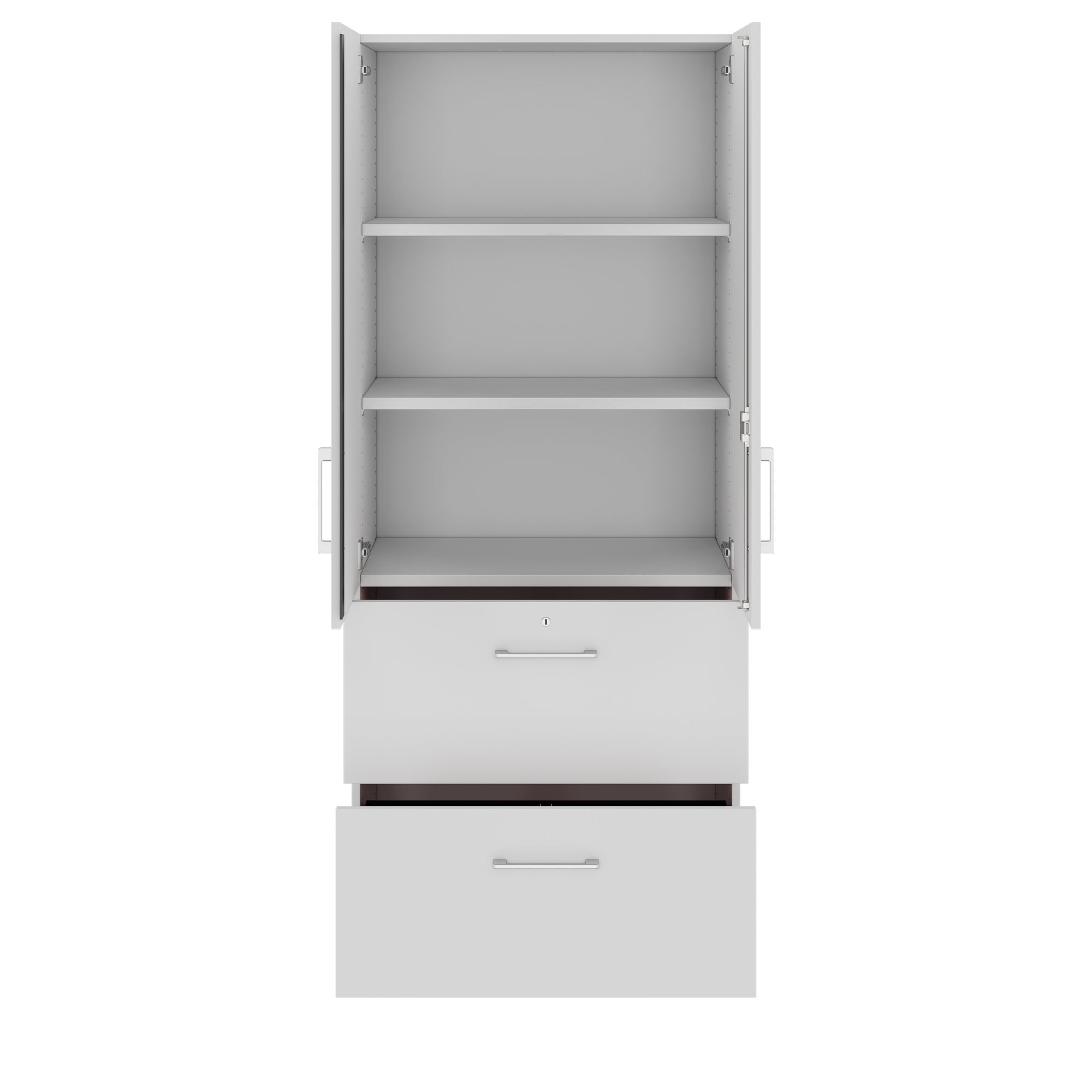 PRO Hängeregisterschrank | 5 OH, 800 x 1880 mm, verleimter Korpus, mit Tür, Grau