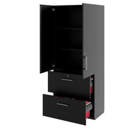 PRO Topping register cabinet | 5 Oh, 800 x 1880 mm, glued corpus, with door, black