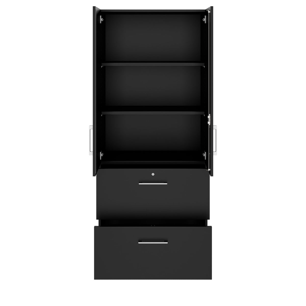 PRO Hängeregisterschrank | 5 OH, 800 x 1880 mm, verleimter Korpus, mit Tür, Schwarz - 3 Lightbox Main Image
