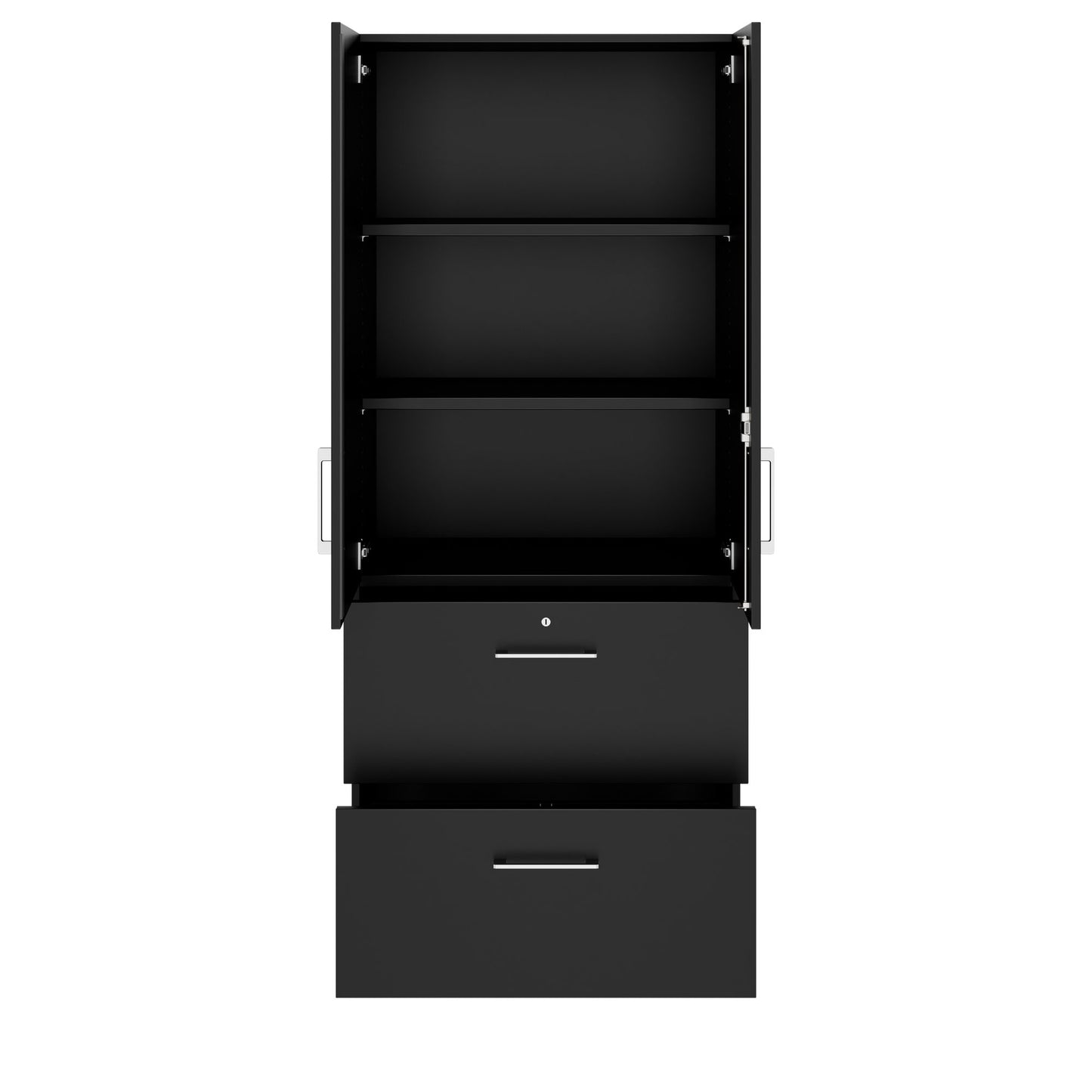 PRO Hängeregisterschrank | 5 OH, 800 x 1880 mm, verleimter Korpus, mit Tür, Schwarz