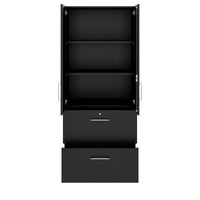 PRO Hängeregisterschrank | 5 OH, 800 x 1880 mm, verleimter Korpus, mit Tür, Schwarz