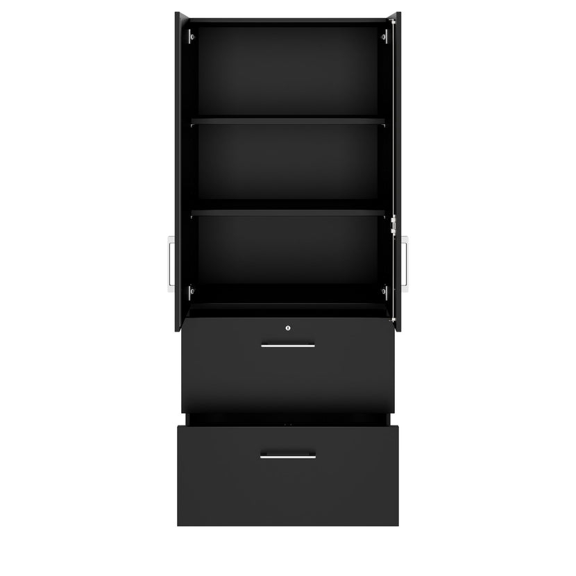 PRO Topping register cabinet | 5 Oh, 800 x 1880 mm, glued corpus, with door, black