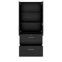 PRO Hängeregisterschrank | 5 OH, 800 x 1880 mm, verleimter Korpus, mit Tür, Schwarz