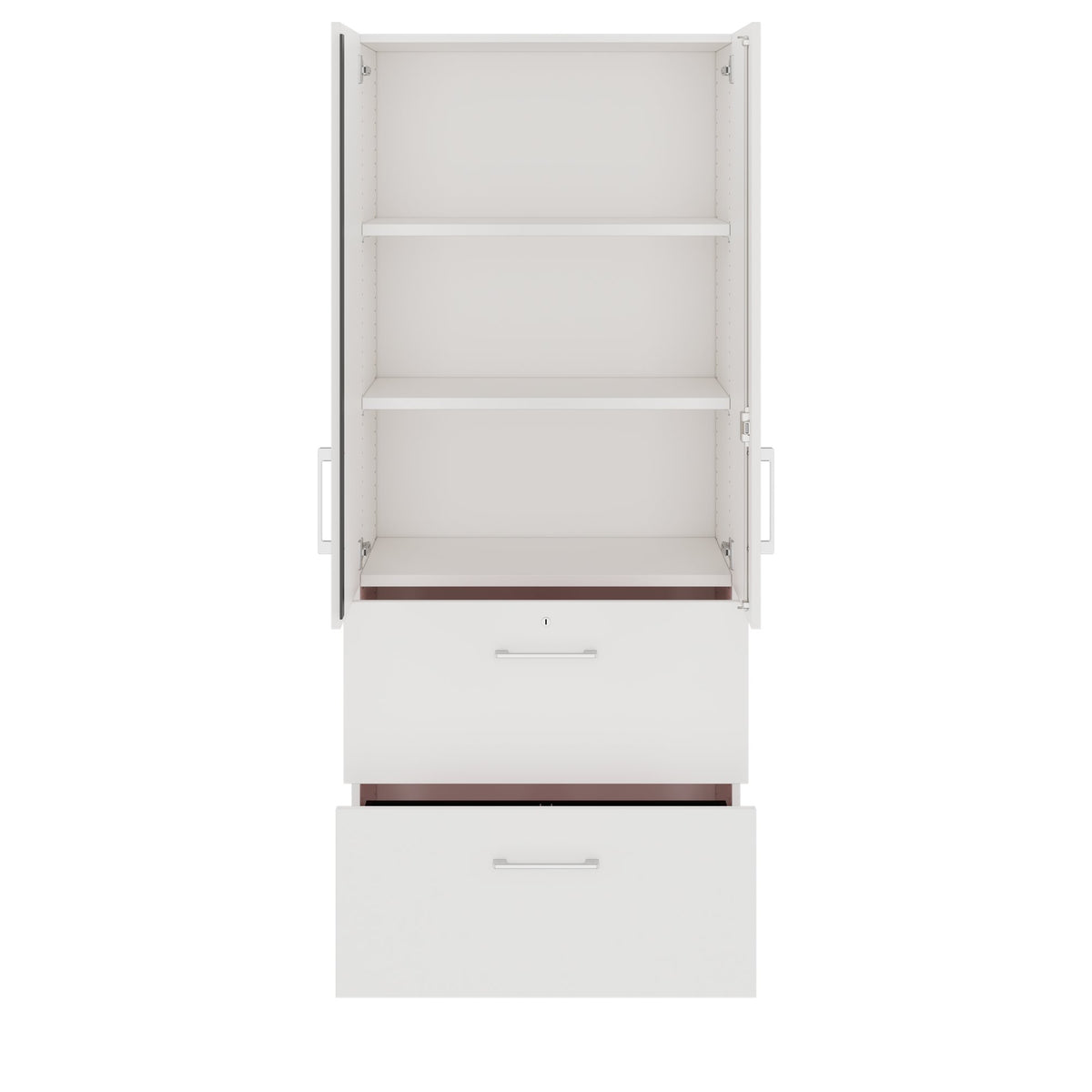 PRO Armoire de registre de garniture | 5 oh, 800 x 1880 mm, corpus collé, avec porte, blanc - 3 Lightbox Main Image