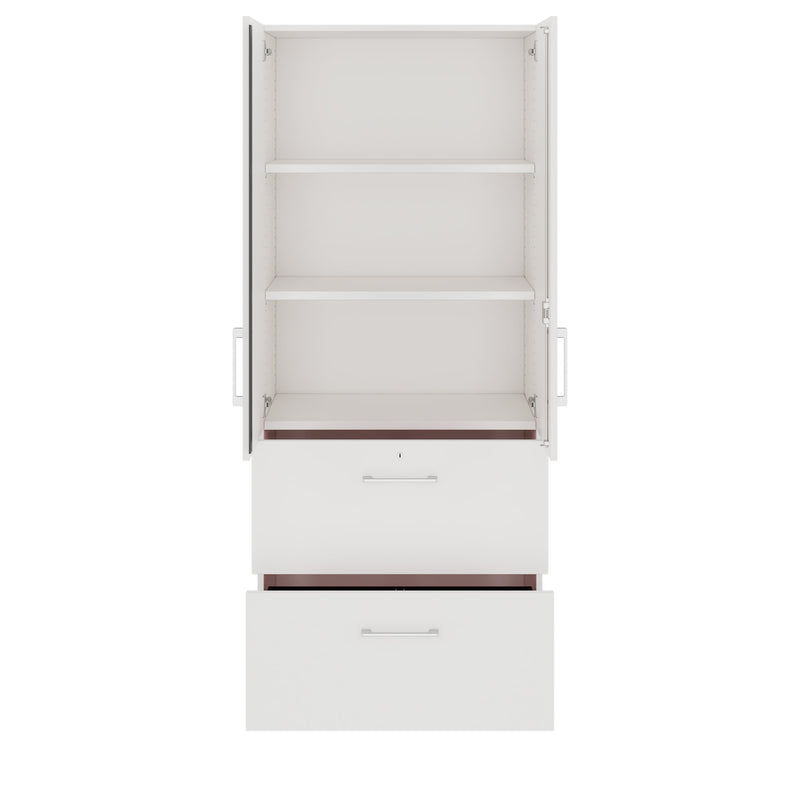PRO Armoire de registre de garniture | 5 oh, 800 x 1880 mm, corpus collé, avec porte, blanc - 3 Main Image