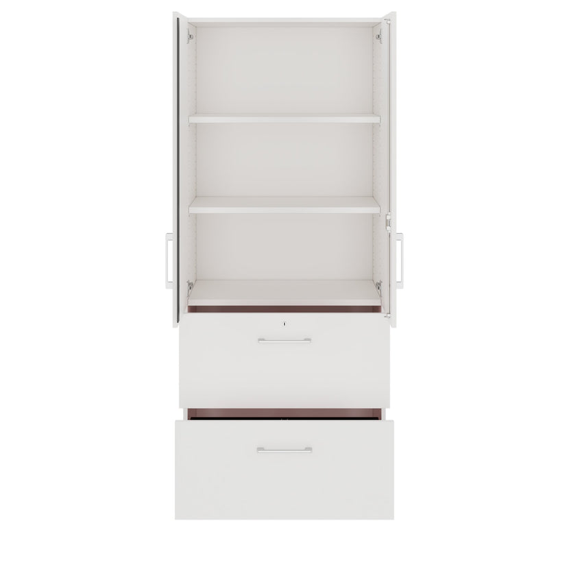 PRO Topping register cabinet | 5 Oh, 800 x 1880 mm, glued corpus, with door, white