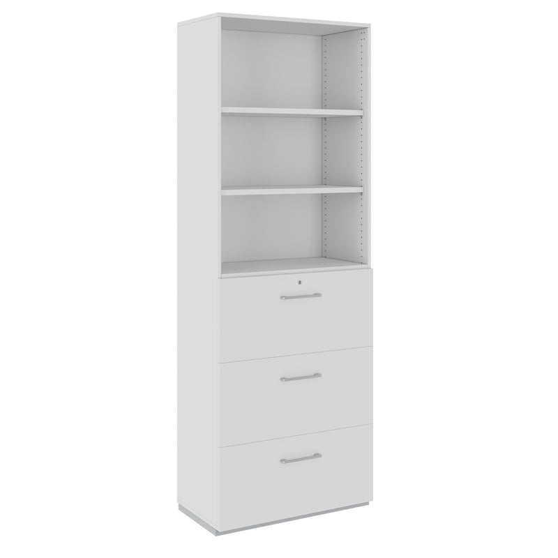 PRO Hanging filing cabinet | 6 OH, 800 x 2250 mm, glued carcass, with shelf, grey  - 1 Main Image