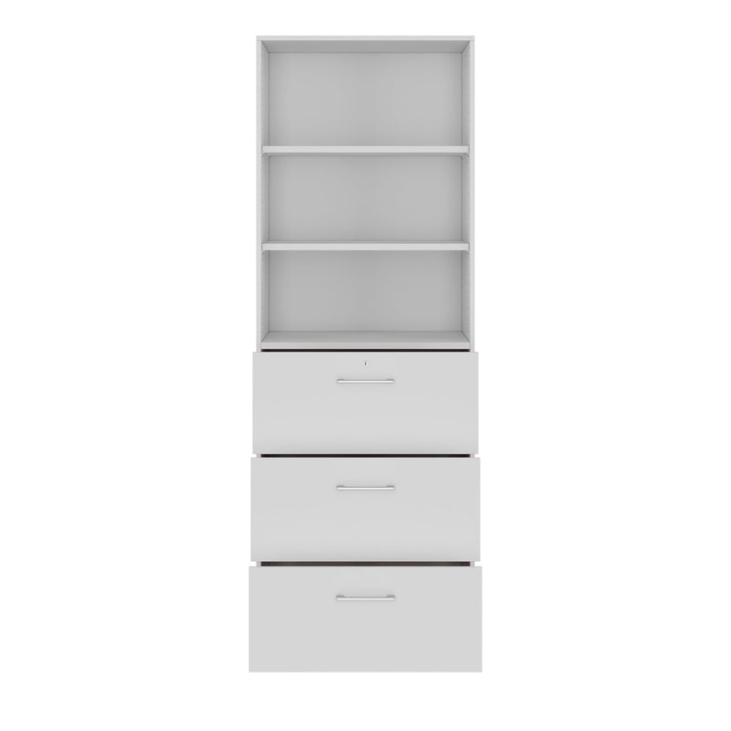 PRO Hanging filing cabinet | 6 OH, 800 x 2250 mm, glued carcass, with shelf, grey  - 3 Main Image