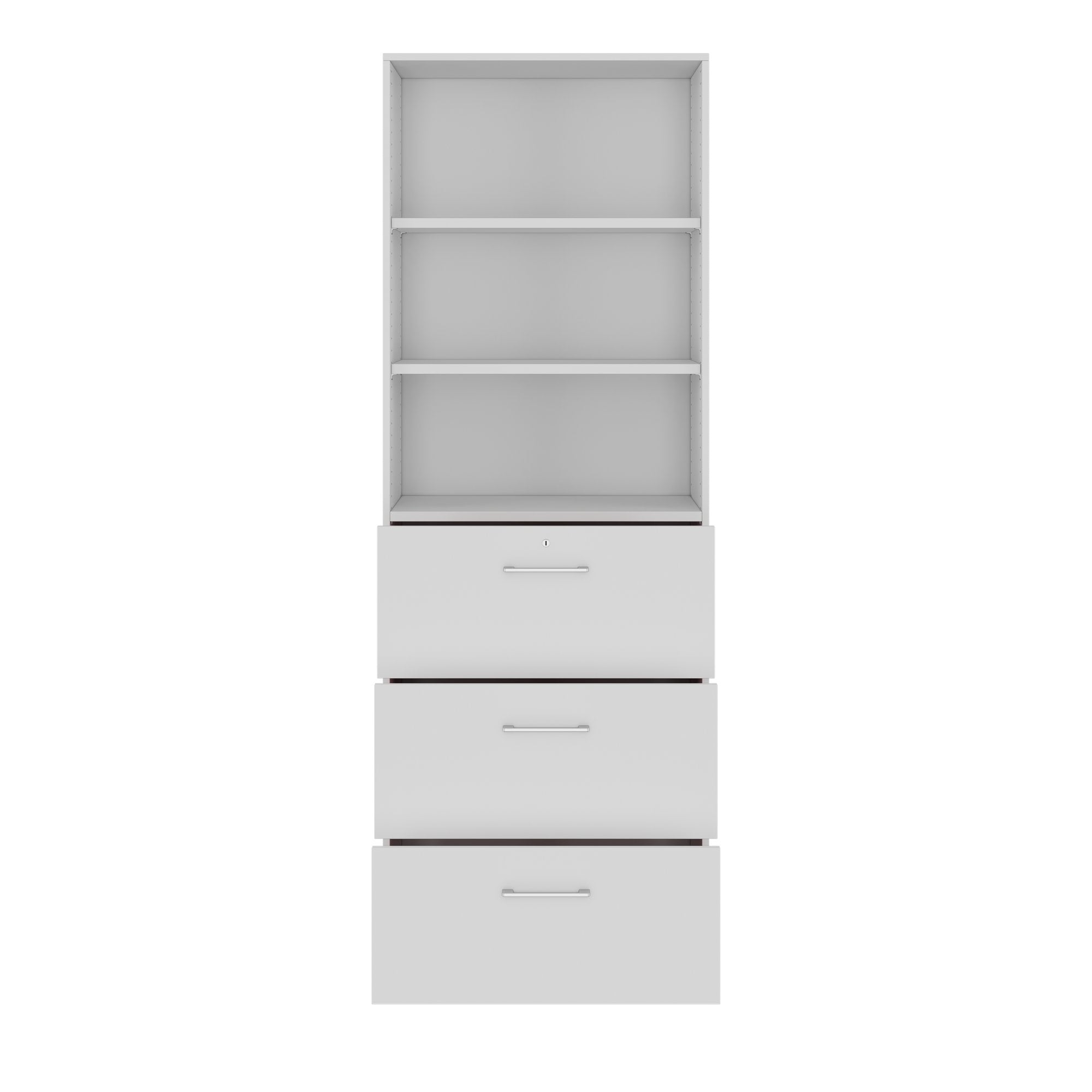 PRO Hängeregisterschrank | 6 OH, 800 x 2250 mm, verleimter Korpus, mit Regal, Grau