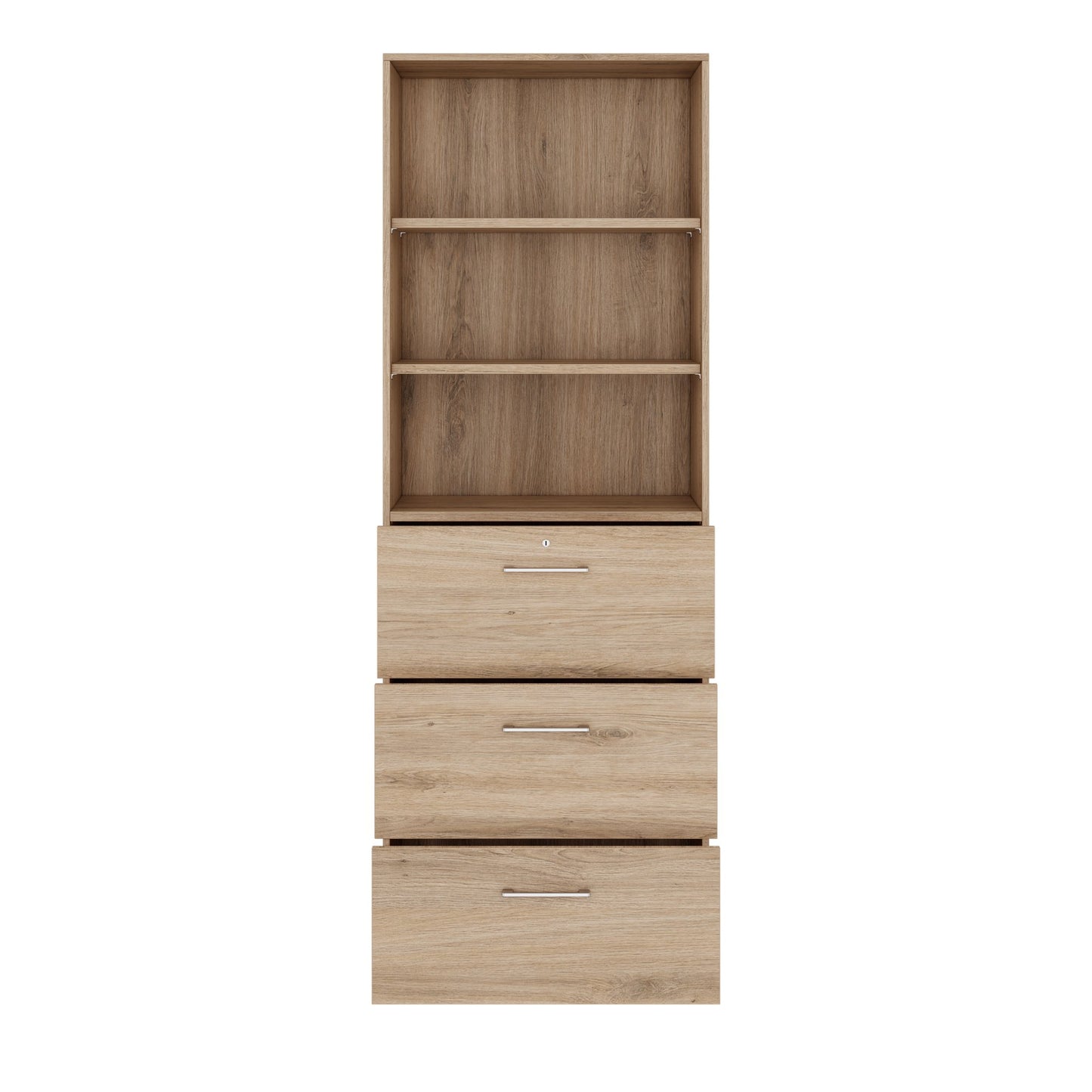 PRO Hängeregisterschrank | 6 OH, 800 x 2250 mm, verleimter Korpus, mit Regal, Natureiche