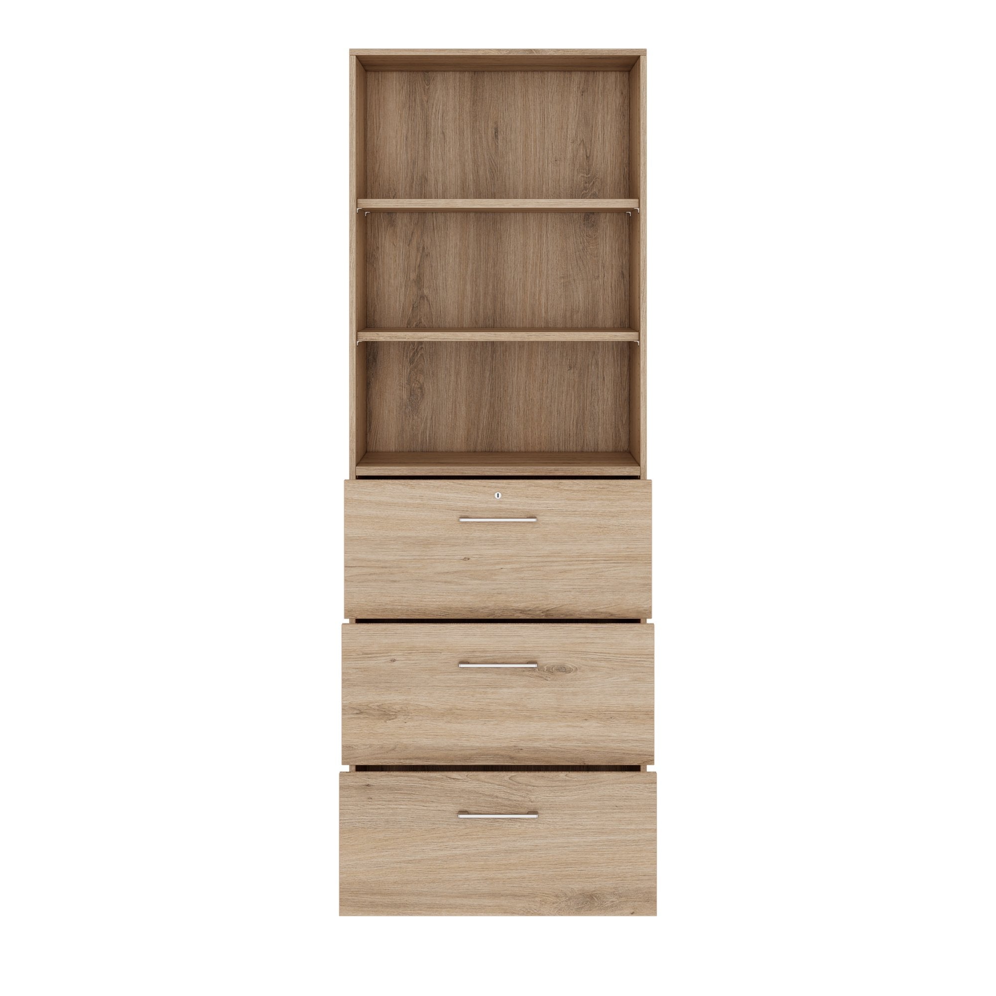 PRO Topping register cabinet | 6 Oh, 800 x 2250 mm, glued corpus, with shelf, natural area