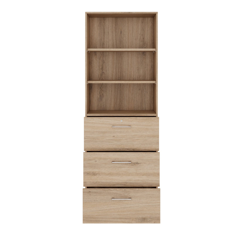 PRO Topping register cabinet | 6 Oh, 800 x 2250 mm, glued corpus, with shelf, natural area