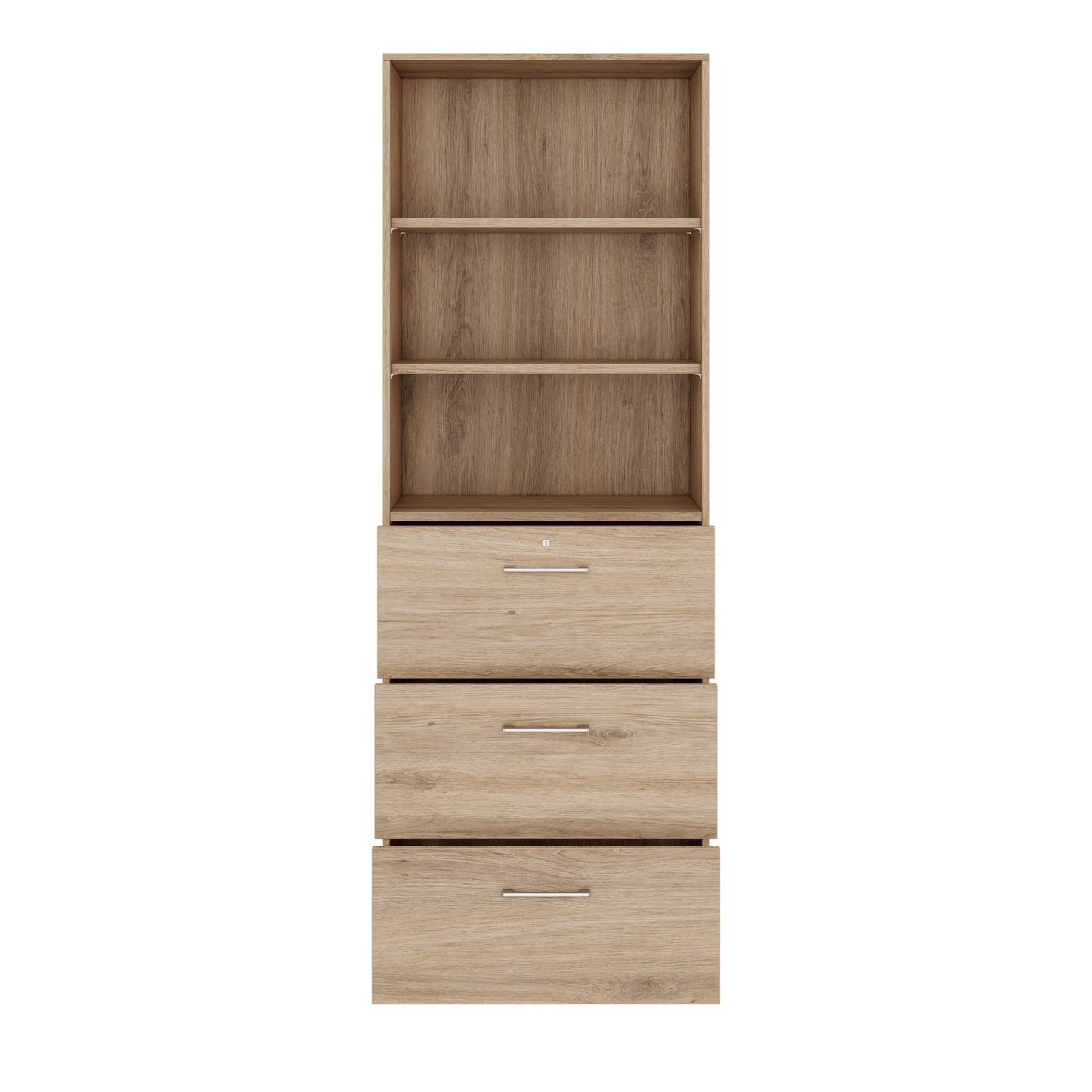 PRO Hängeregisterschrank | 6 OH, 800 x 2250 mm, verleimter Korpus, mit Regal, Natureiche