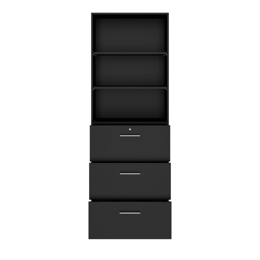 PRO Topping register cabinet | 6 Oh, 800 x 2250 mm, glued corpus, with shelf, black