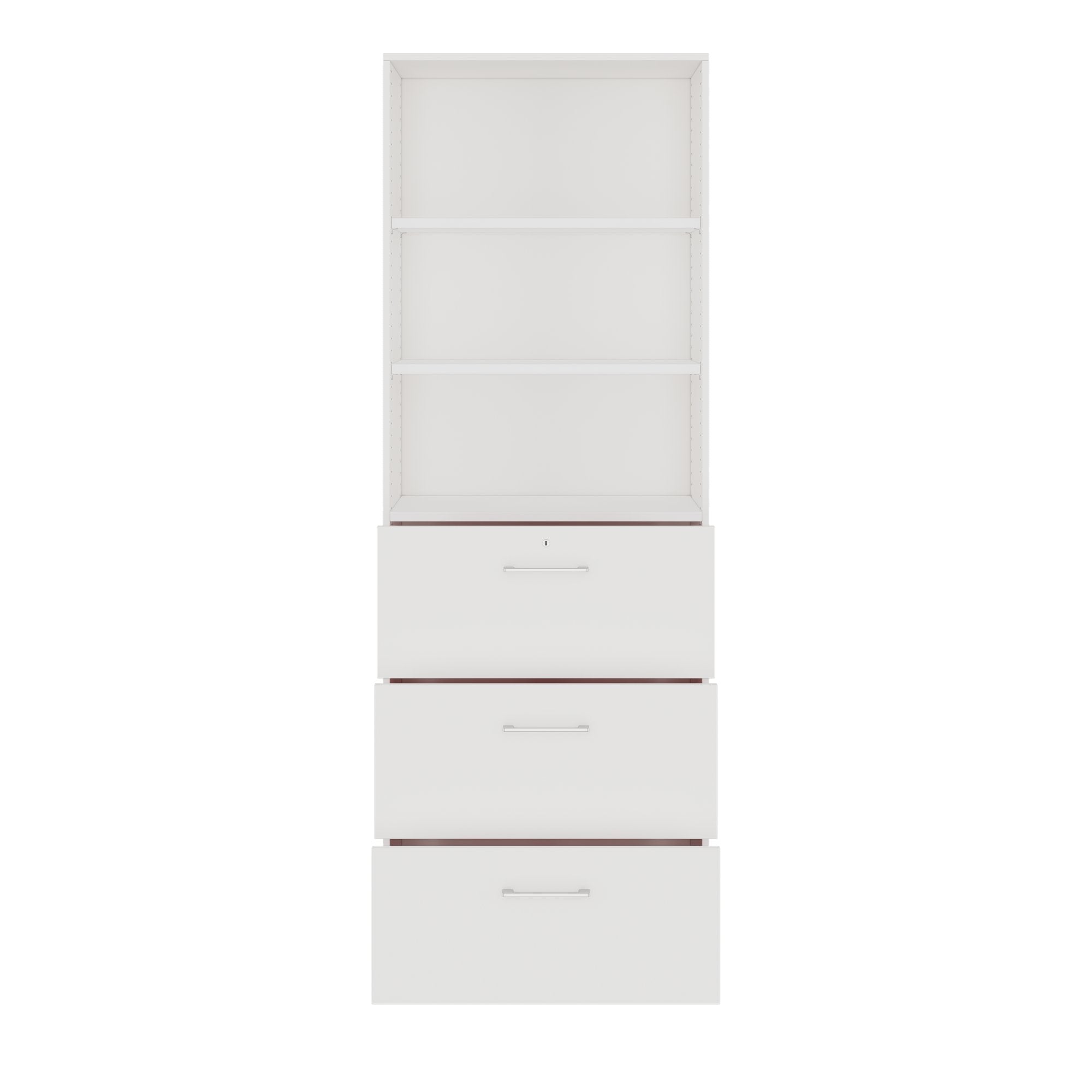 PRO Hängeregisterschrank | 6 OH, 800 x 2250 mm, verleimter Korpus, mit Regal, Weiß