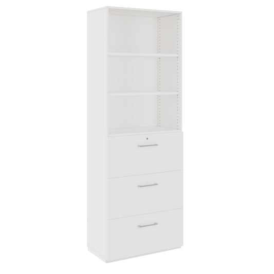 PRO Topping register cabinet | 6 Oh, 800 x 2250 mm, glued corpus, with shelf, white