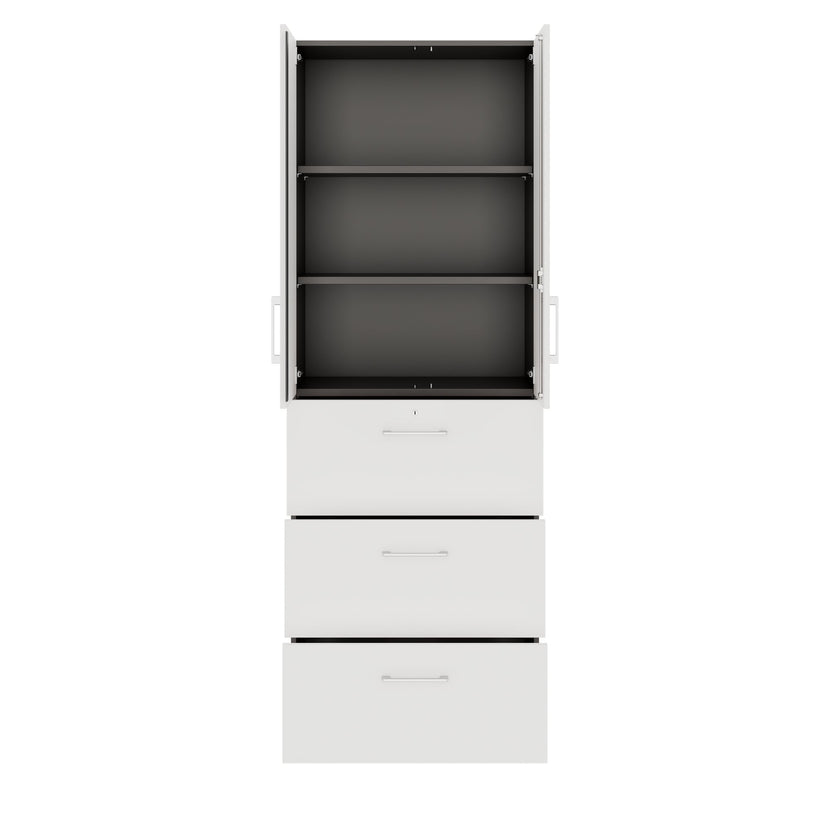 PRO Topping register cabinet | 6 Oh, 800 x 2250 mm, glued corpus, with door, graphite / white