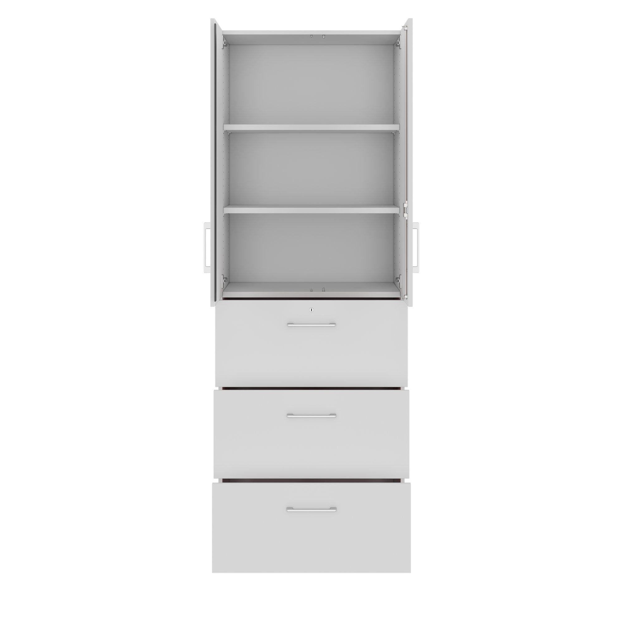 PRO Topping register cabinet | 6 Oh, 800 x 2250 mm, glued corpus, with door, gray