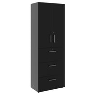 PRO Hängeregisterschrank | 6 OH, 800 x 2250 mm, verleimter Korpus, mit Tür, Schwarz