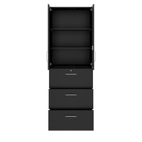 PRO Hängeregisterschrank | 6 OH, 800 x 2250 mm, verleimter Korpus, mit Tür, Schwarz