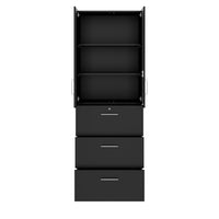 PRO Hängeregisterschrank | 6 OH, 800 x 2250 mm, verleimter Korpus, mit Tür, Schwarz