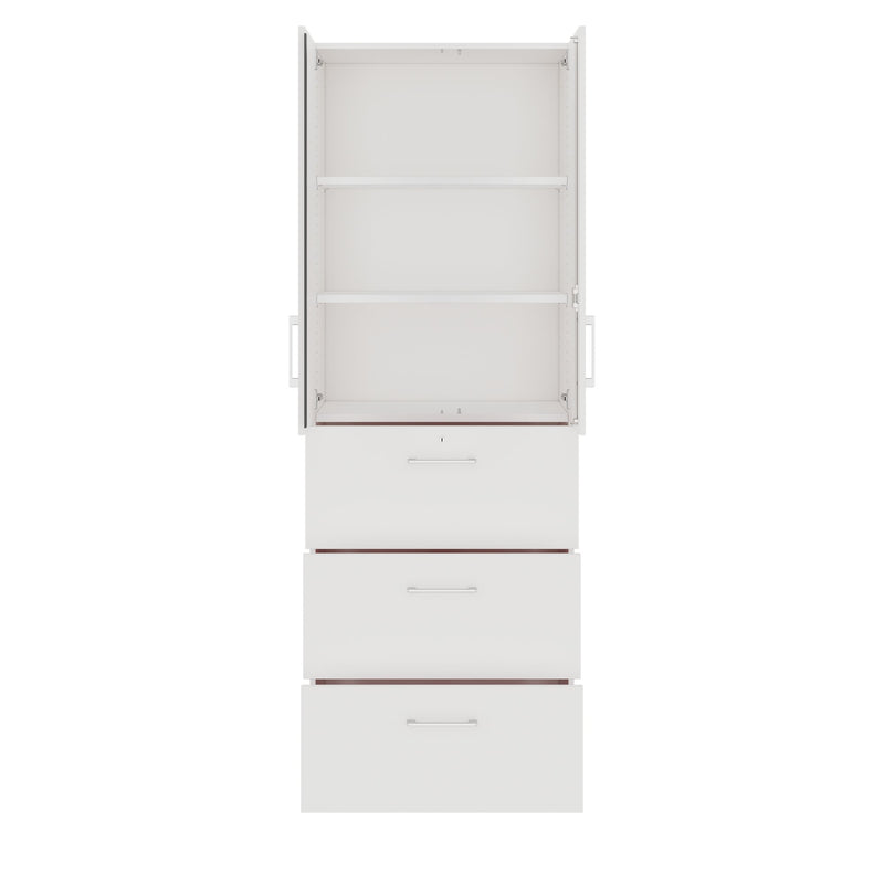PRO Armoire de registre de garniture | 6 oh, 800 x 2250 mm, corpus collé, avec porte, blanc - 4 Main Image