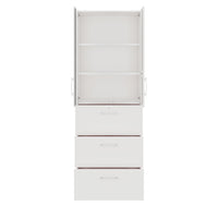 PRO Topping register cabinet | 6 Oh, 800 x 2250 mm, glued corpus, with door, white