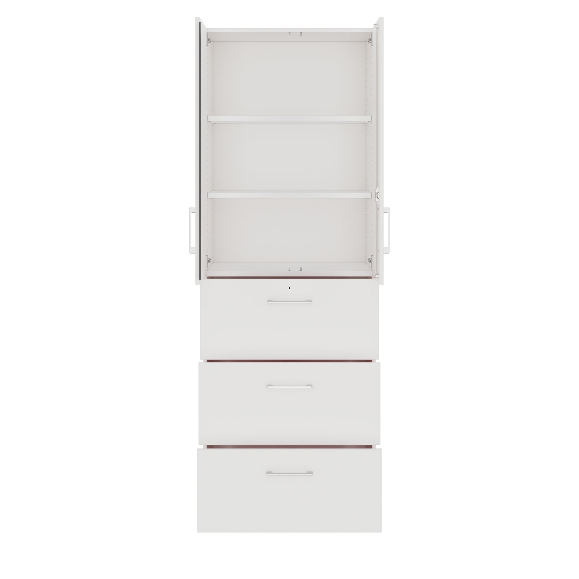 PRO Topping register cabinet | 6 Oh, 800 x 2250 mm, glued corpus, with door, white