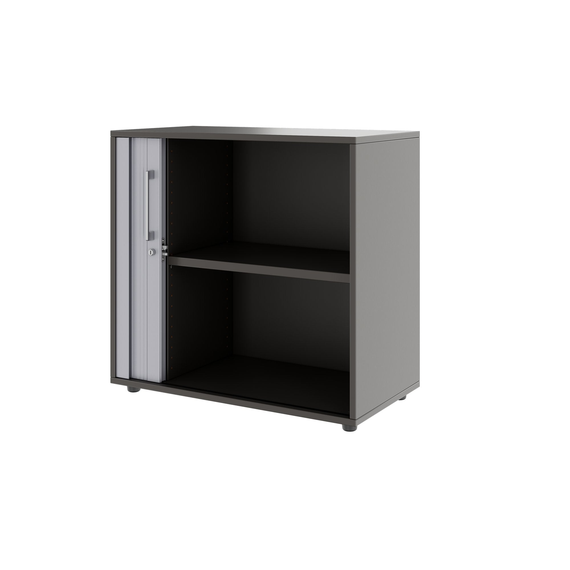 PRO Cabinetto del negozio querroll | 2 OH, 800 - 1600 x 770 mm, corpus incollato, grafite