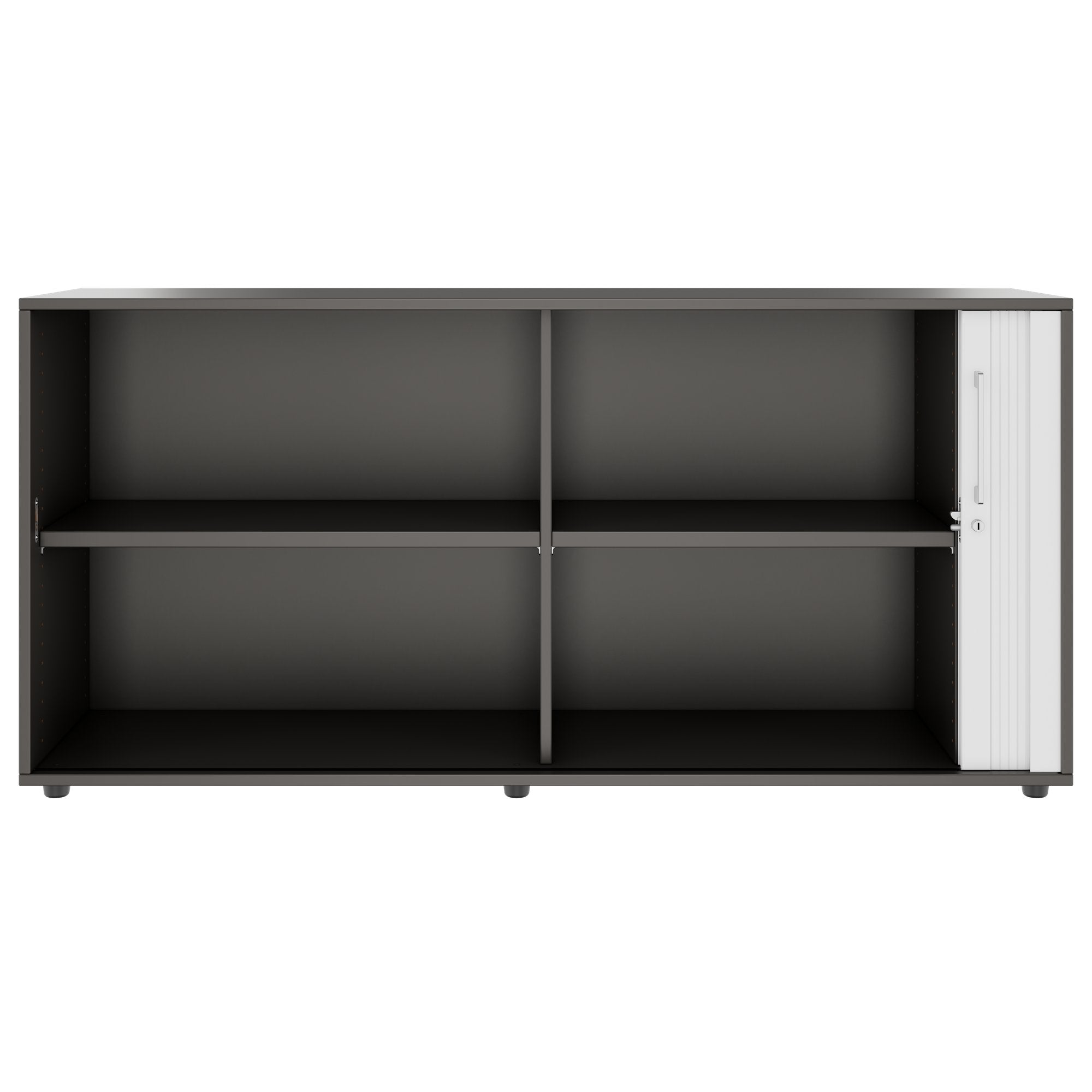 PRO Cabinetto del negozio querroll | 2 OH, 800 - 1600 x 770 mm, corpus incollato, grafite