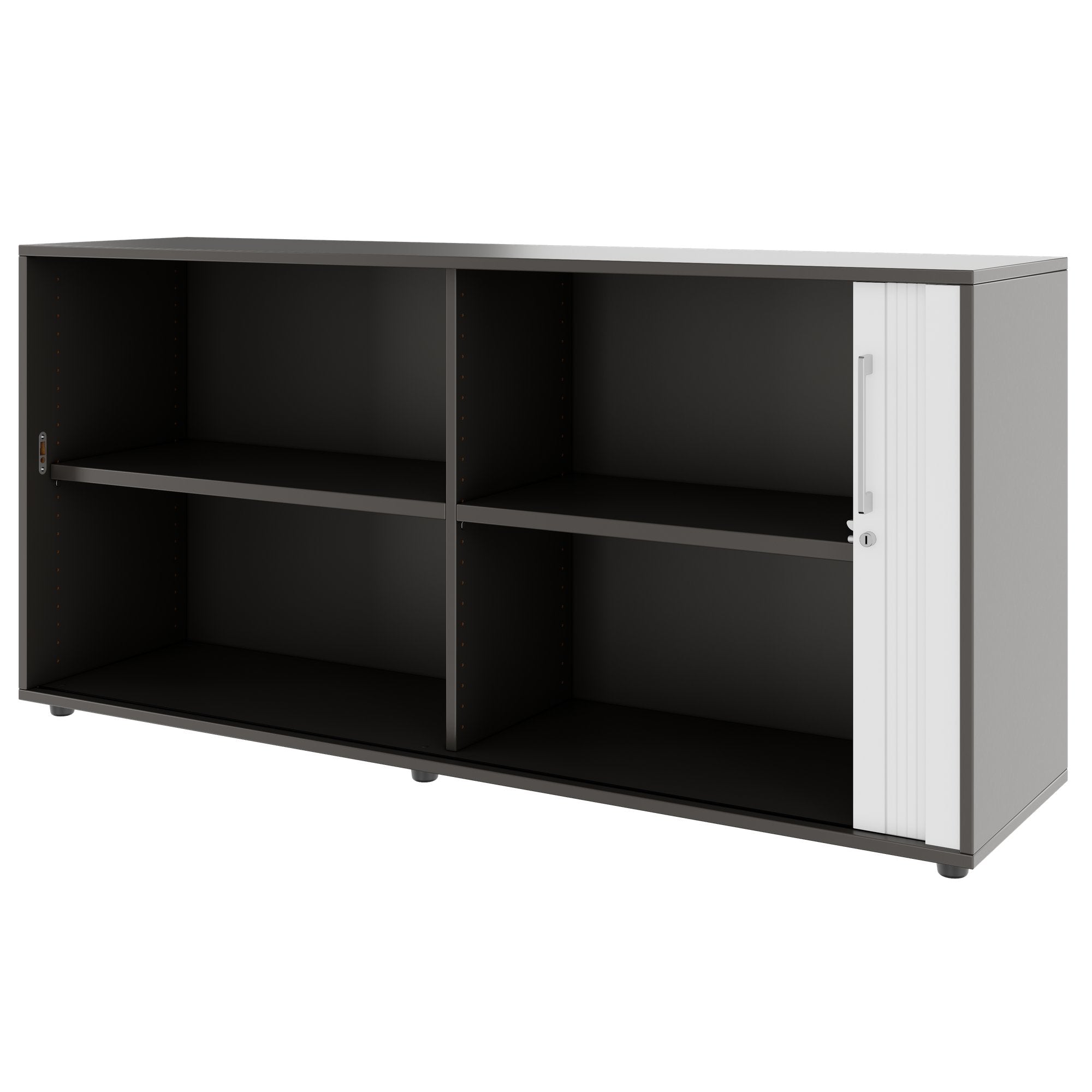 PRO Cabinetto del negozio querroll | 2 OH, 800 - 1600 x 770 mm, corpus incollato, grafite
