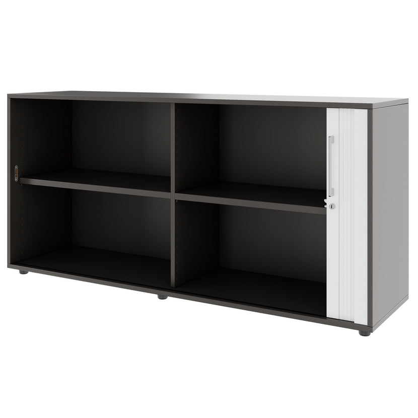 PRO Cabinetto del negozio querroll | 2 OH, 800 - 1600 x 770 mm, corpus incollato, grafite