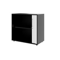 PRO Querrollladenschrank | 2 OH, 800 - 1600 x 770 mm, verleimter Korpus, Schwarz