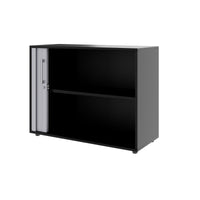 PRO Querrollladenschrank | 2 OH, 800 - 1600 x 770 mm, verleimter Korpus, Schwarz