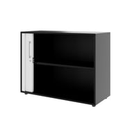 PRO Querrollladenschrank | 2 OH, 800 - 1600 x 770 mm, verleimter Korpus, Schwarz