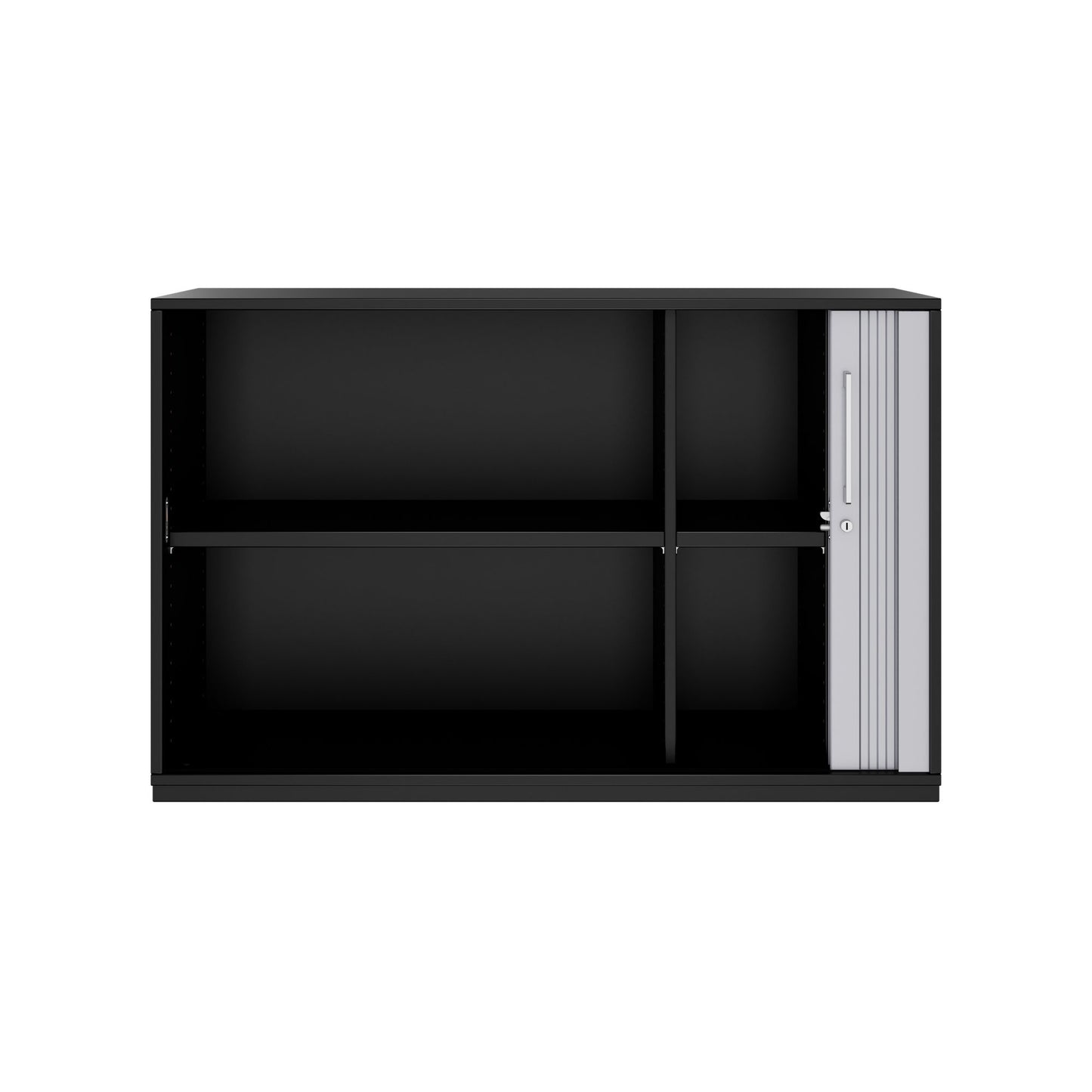 PRO Querrollladenschrank | 2 OH, 800 - 1600 x 770 mm, verleimter Korpus, Schwarz