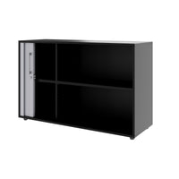 PRO Querrollladenschrank | 2 OH, 800 - 1600 x 770 mm, verleimter Korpus, Schwarz