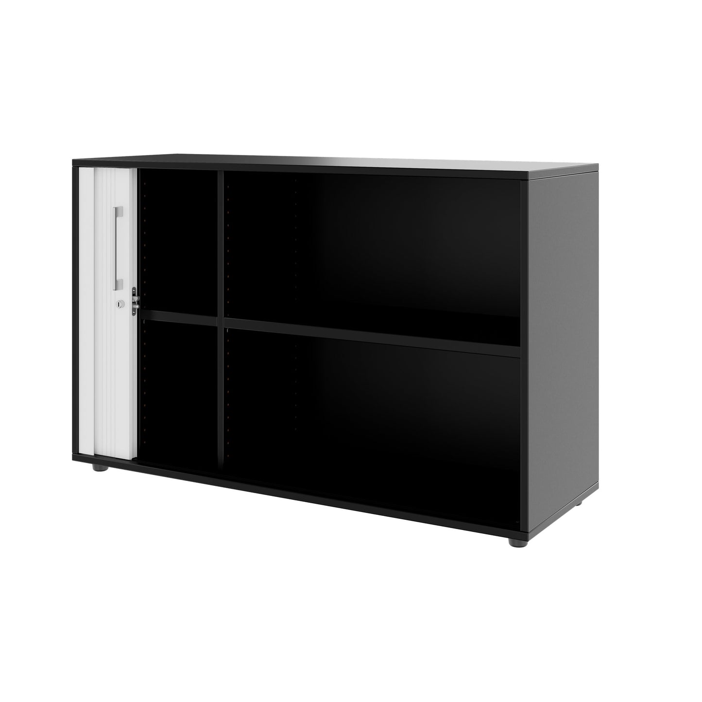 PRO Querrollladenschrank | 2 OH, 800 - 1600 x 770 mm, verleimter Korpus, Schwarz