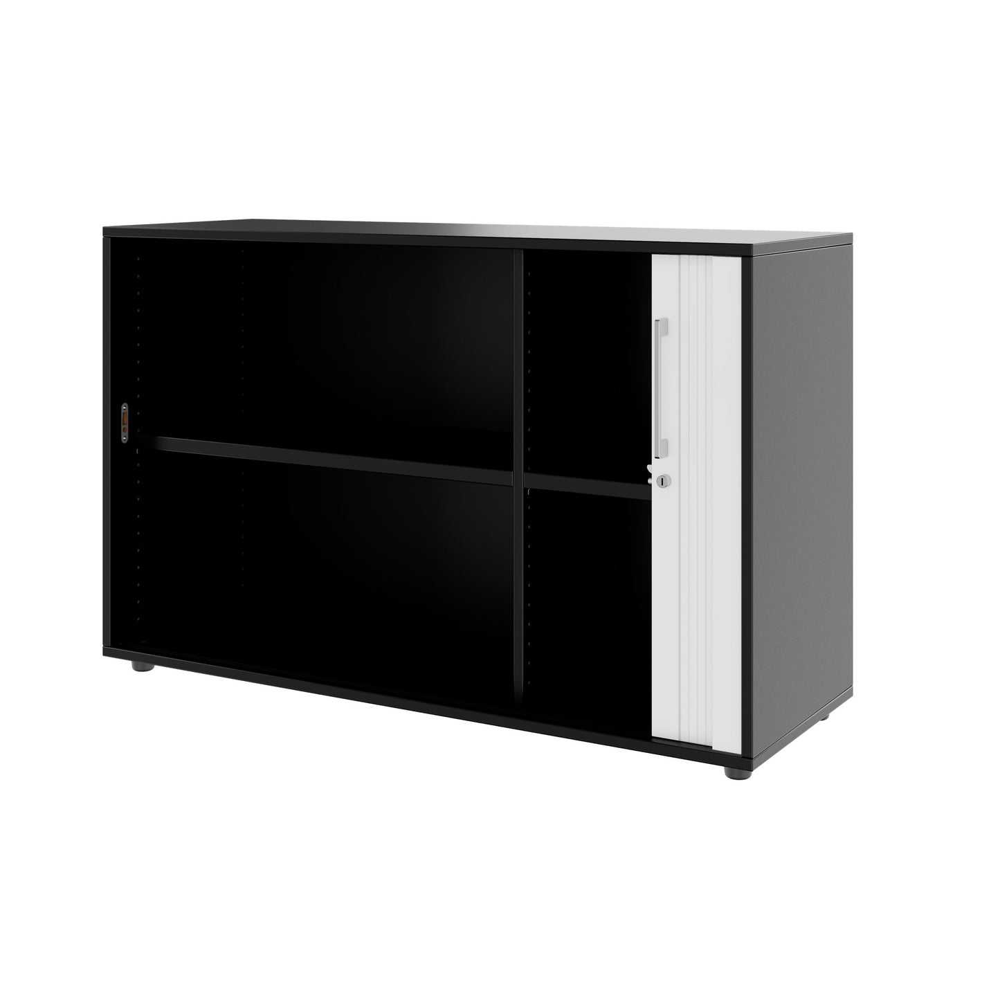 PRO Querrollladenschrank | 2 OH, 800 - 1600 x 770 mm, verleimter Korpus, Schwarz