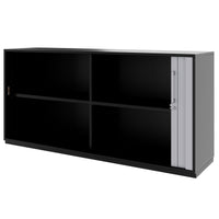 PRO Querrollladenschrank | 2 OH, 800 - 1600 x 770 mm, verleimter Korpus, Schwarz