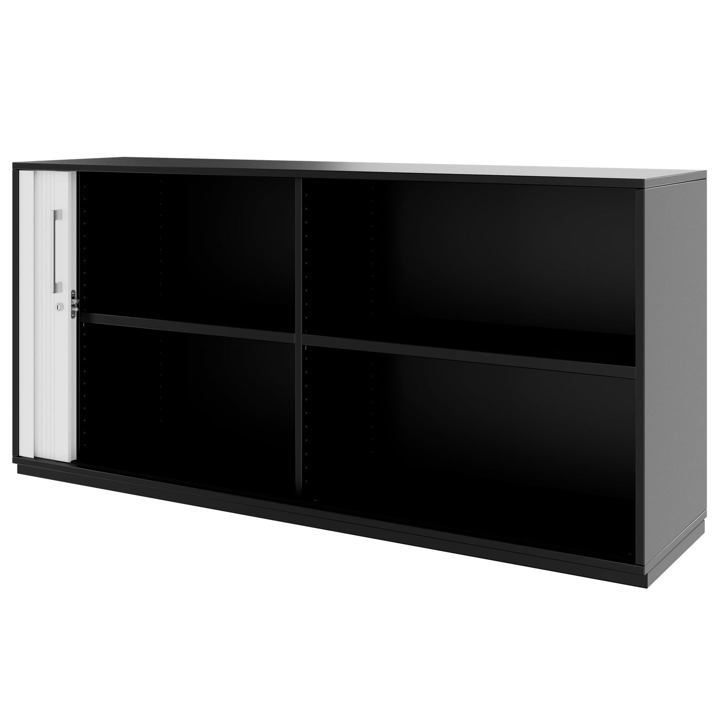 PRO Querrollladenschrank | 2 OH, 800 - 1600 x 770 mm, verleimter Korpus, Schwarz