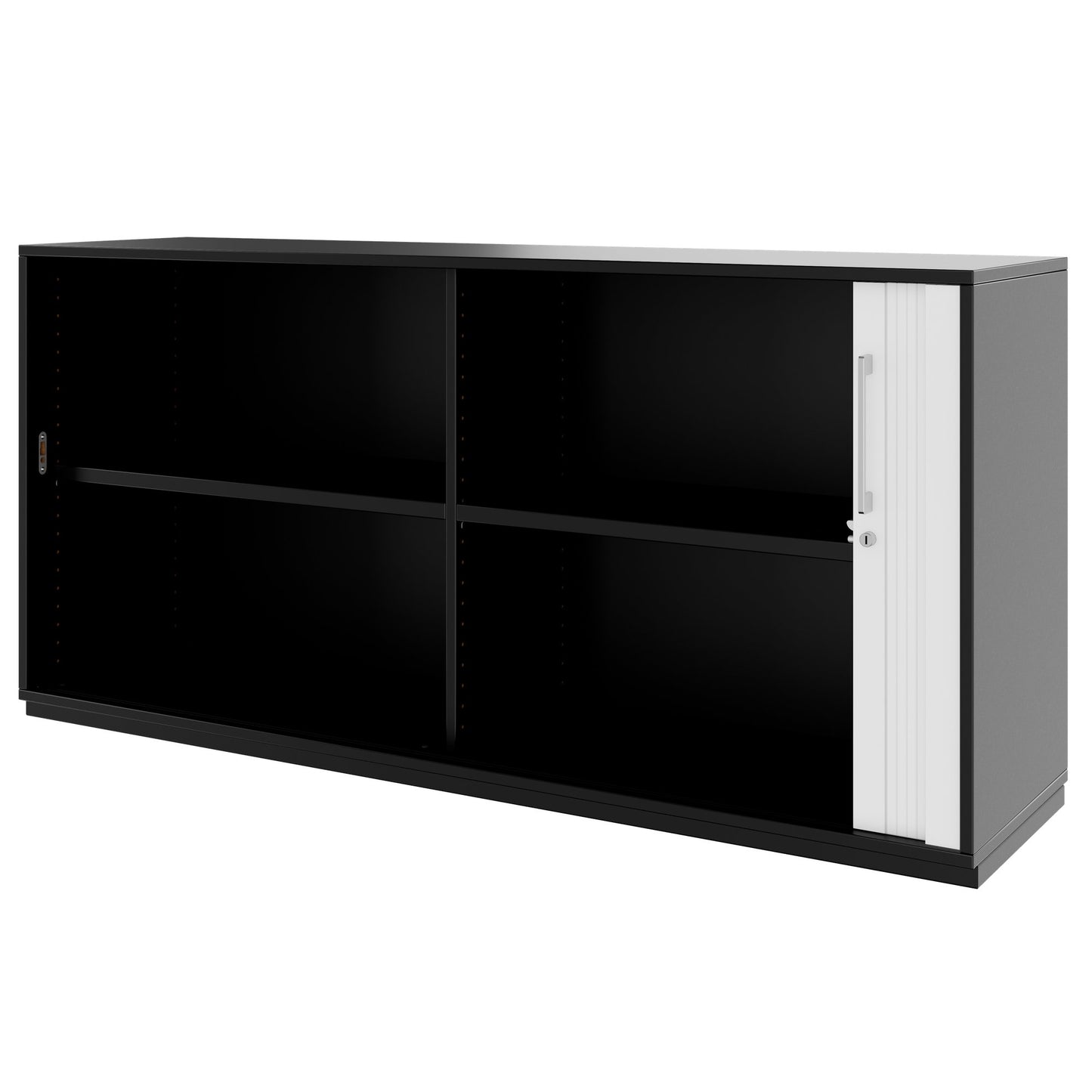 PRO Querrollladenschrank | 2 OH, 800 - 1600 x 770 mm, verleimter Korpus, Schwarz