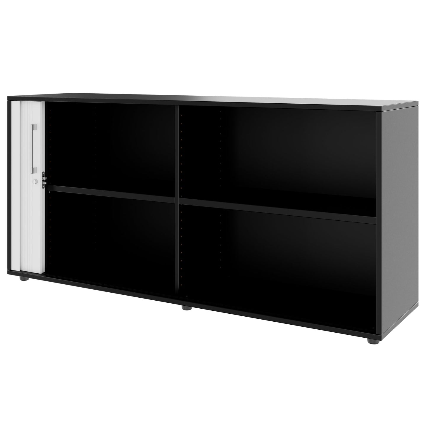 PRO Querrollladenschrank | 2 OH, 800 - 1600 x 770 mm, verleimter Korpus, Schwarz