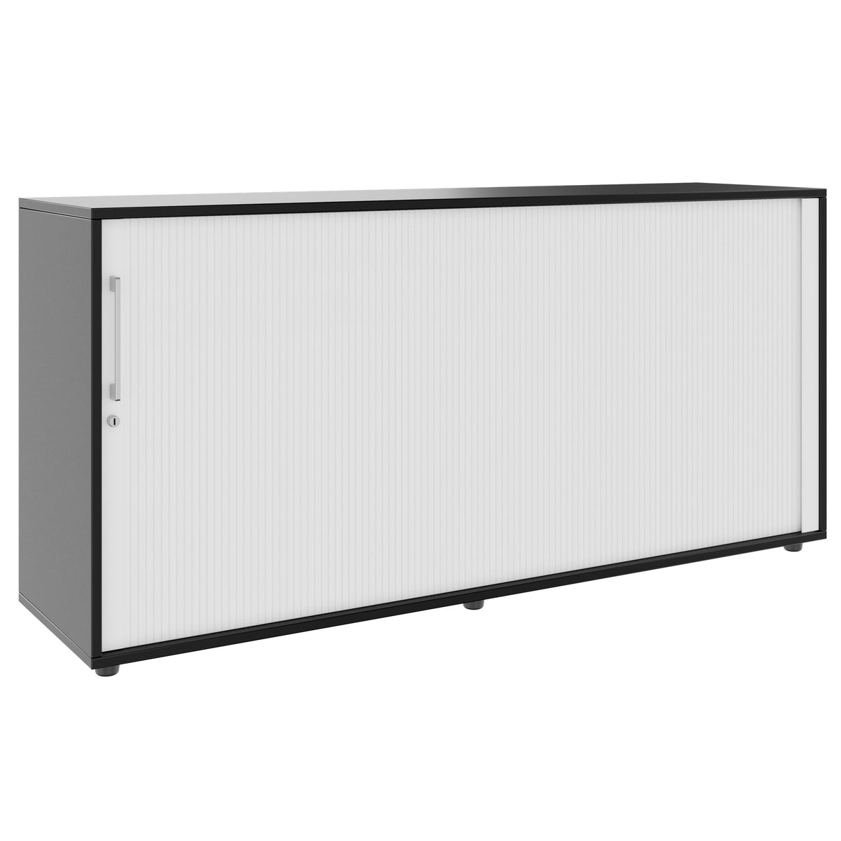 PRO Roller shutter cabinet | 2 OH, 800 - 1600 x 770 mm, glued carcass, black  - 1 Lightbox Main Image