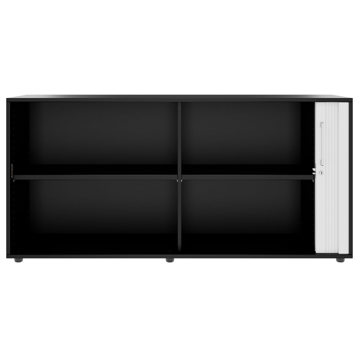 PRO Roller shutter cabinet | 2 OH, 800 - 1600 x 770 mm, glued carcass, black  - 3 Lightbox Main Image