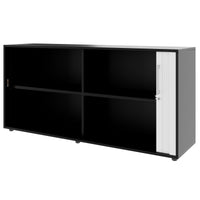 PRO Querrollladenschrank | 2 OH, 800 - 1600 x 770 mm, verleimter Korpus, Schwarz