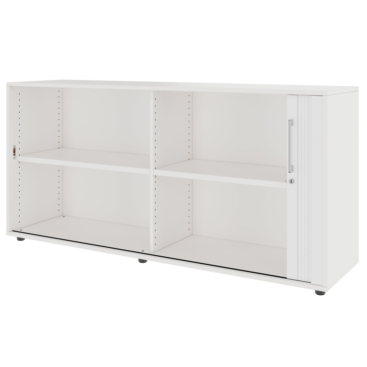 PRO Cabinetto del negozio querroll | 2 OH, 800 - 1600 x 770 mm, corpo incollato, bianco