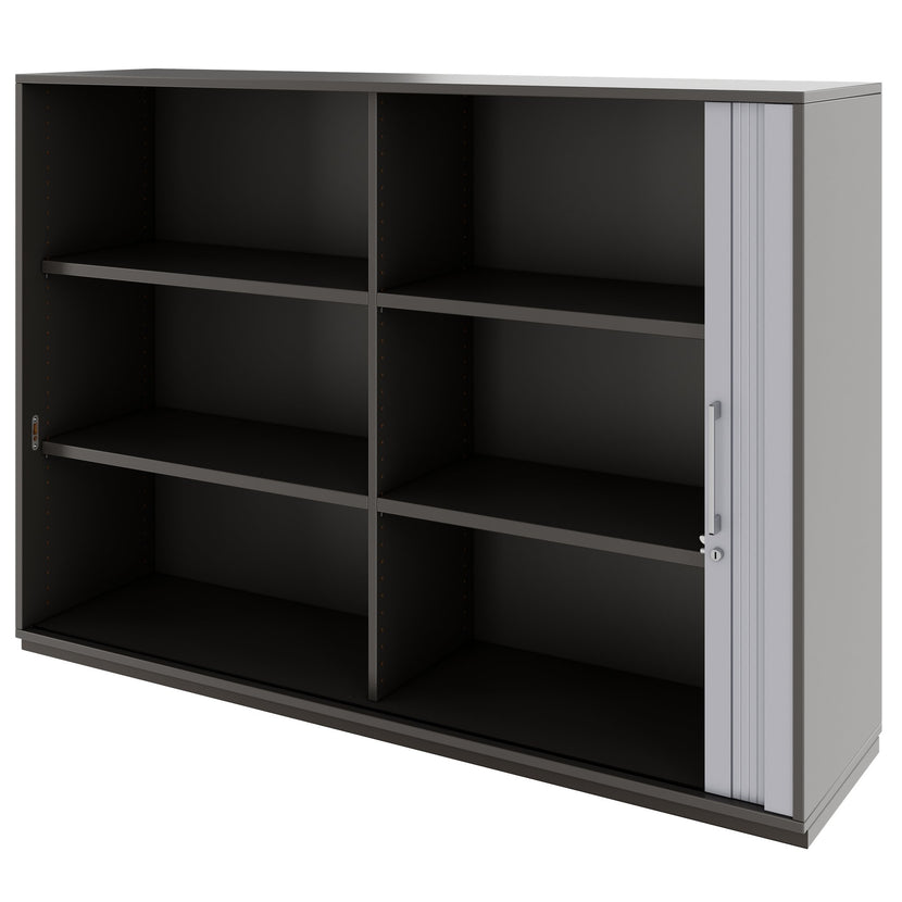 PRO Querrollladenschrank | 3 OH, 800 - 1600 x 1140 mm, verleimter Korpus, Graphit